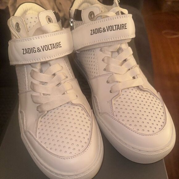NWTs Zadig & Voltaire | ZV1747 Mid Flash Smooth Sneakers Size 41 - Picture 3 of 9